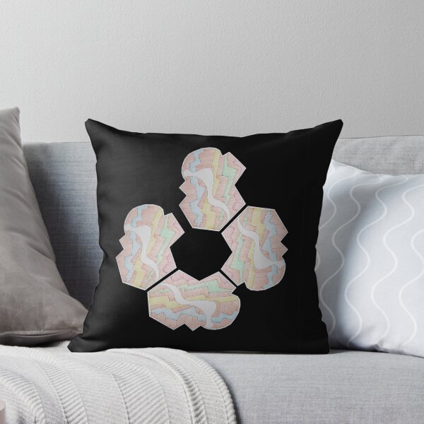 Route collage cotton 1 Throw Pillow