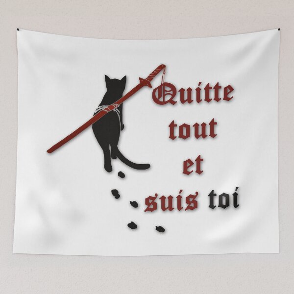 Item preview, Samurai cat (french version) - "Leave everything and follow yourself" designed and sold by WanderingGraha.