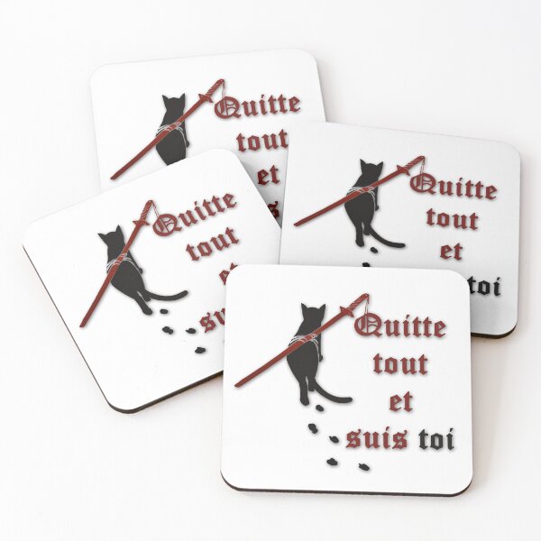 Item preview, Samurai cat (french version) - "Leave everything and follow yourself" designed and sold by WanderingGraha.