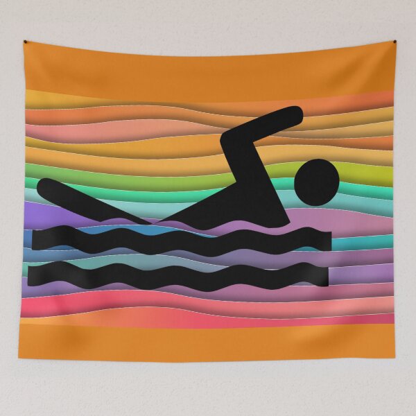 Item preview, Swimmer Rainbow designed and sold by ArtMeetsPizza.