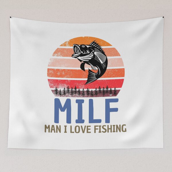 Item preview, Milf Man I Love Fishing, sarcastic, decal, retro designed and sold by zakariadesigner.
