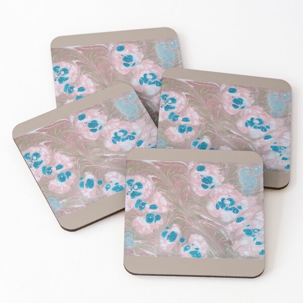 Item preview, earthy colors and navy blue abstract design marbled repeating pattern designed and sold by marblingqueen.