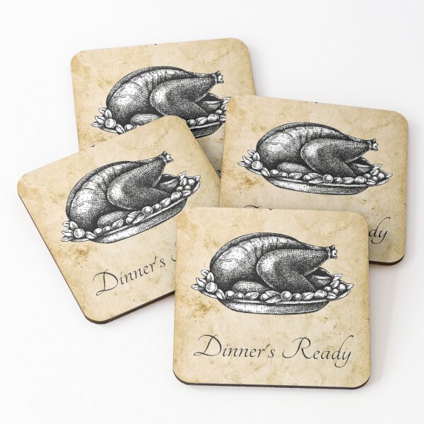 Item preview, Dinner's Ready Vintage Kitchen Dining Room Art Print | Tea-Stained Paper Effect:  designed and sold by LifeAndWonder.