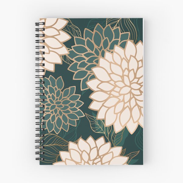 Item preview, Floral Aesthetic in Dark Teal Green, Ivory and Gold designed and sold by meggydesigns.