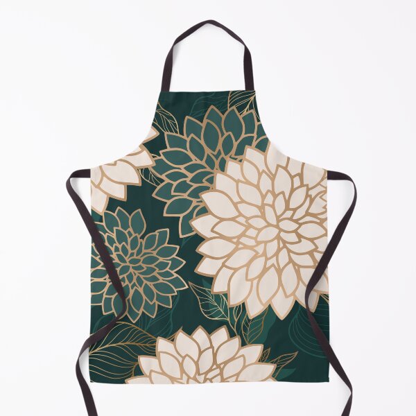 Artikelvorschau, Floral Aesthetic in Dark Teal Green, Ivory and Gold entworfen und verkauft von meggydesigns.