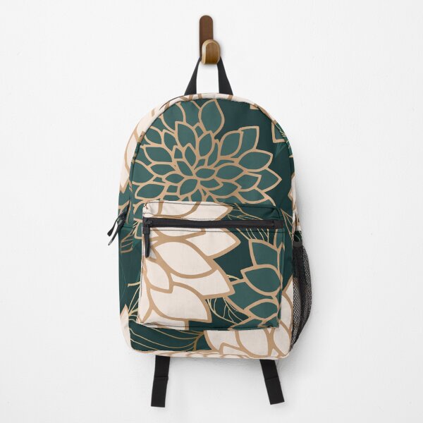 Artikelvorschau, Floral Aesthetic in Dark Teal Green, Ivory and Gold entworfen und verkauft von meggydesigns.