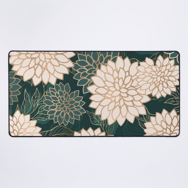 Item preview, Floral Aesthetic in Dark Teal Green, Ivory and Gold designed and sold by meggydesigns.