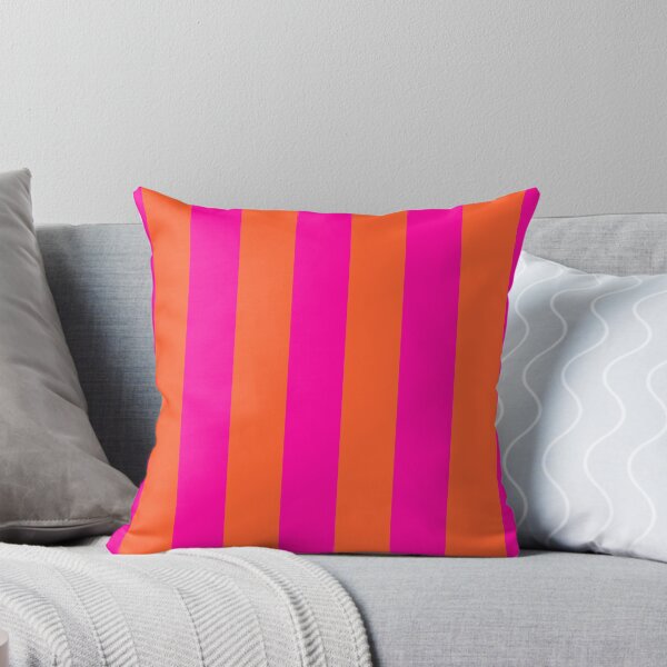 Item preview, Hot Fuchsia Pink and Burnt Orange Stripes  designed and sold by OneThreeSix.