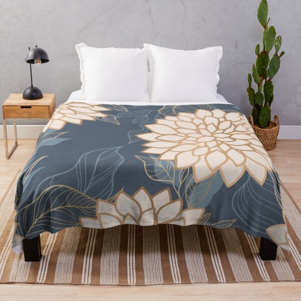 Artikelvorschau, Floral Aesthetic in Navy, Ivory and Gold entworfen und verkauft von meggydesigns.