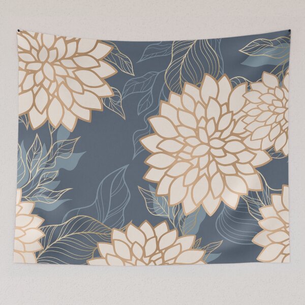 Artikelvorschau, Floral Aesthetic in Navy, Ivory and Gold entworfen und verkauft von meggydesigns.