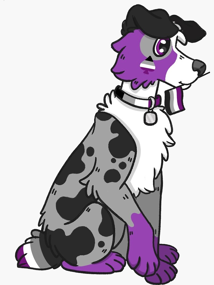 "Pride pups asexual Australian shepherd " Sticker for Sale by