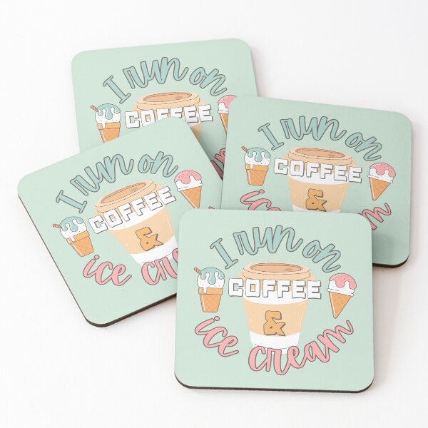 Item preview, I Run On Coffee And Ice Cream Fun Slogan designed and sold by TrulyEpoque.