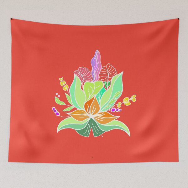 Item preview, Flower red Tropical palms cute  designed and sold by Carolina Salazar.
