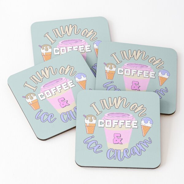 Item preview, Cute I Run On Coffee And Ice Cream Fun Slogan designed and sold by TrulyEpoque.