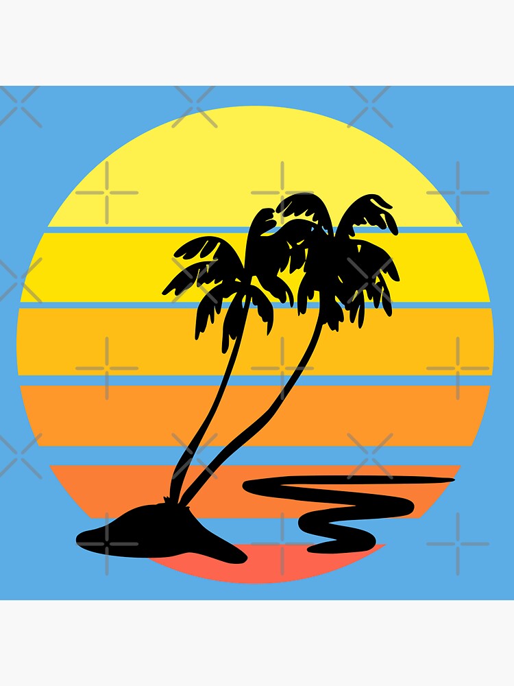 "Good vibes palm tree tropical pattern" Sticker for Sale by