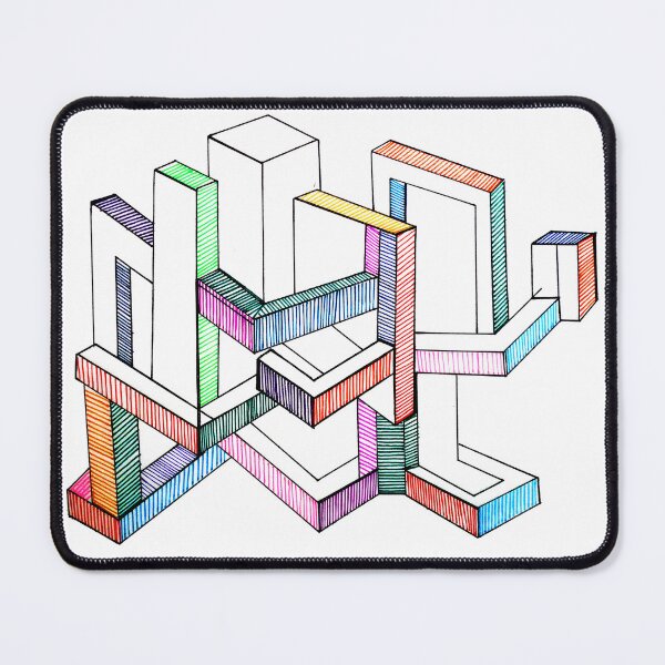 Item preview, Futuristic linear geometric city designed and sold by Carolina Salazar.