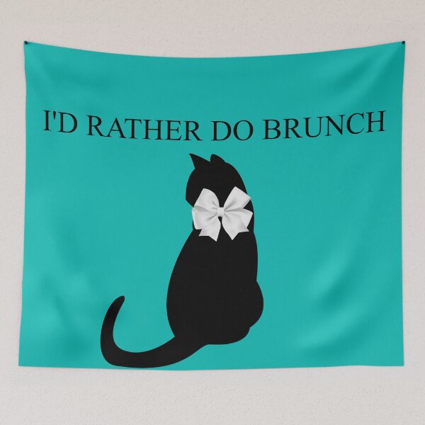 Item preview, I'd Rather Do Brunch - Black Cat designed and sold by gtgbrown.