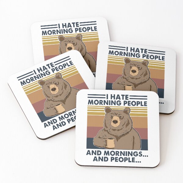 Item preview, I Hate Morning People and Mornings and People, Hilarious Bear designed and sold by printify.