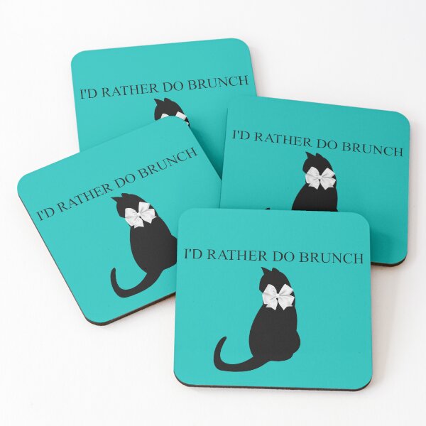 Item preview, I'd Rather Do Brunch - Black Cat designed and sold by gtgbrown.