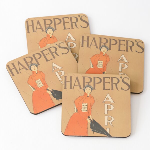 Item preview, HARPER'S APRIL 1894 Raining Magazine Cover by Edward Penfield designed and sold by retroposters.