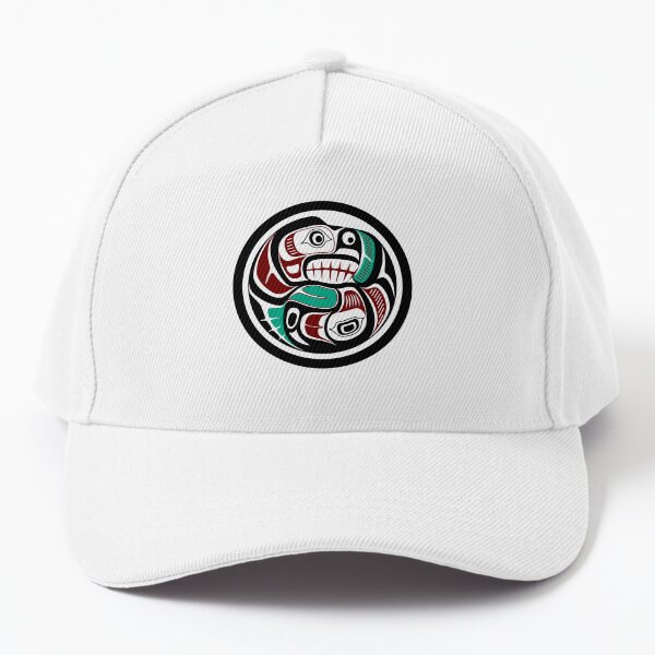 Northwest Pacific coast Otter chasing Salmon Baseball Cap