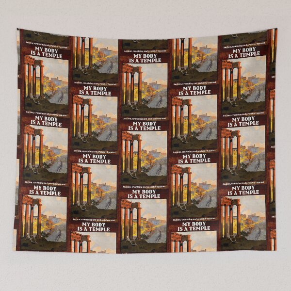 Item preview, My body is a temple: ancient, crumbling, haunted (poster) designed and sold by SolidEarthArt.