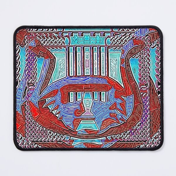 Item preview, TRADITIONAL MEDIEVAL TRIBAL MASK PAINTING WITH PATTERN AND HARP. designed and sold by Ralek.