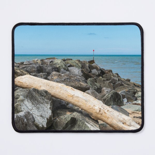 Item preview, Aberaeron Beach - Rocks & Large Drift Wood Log designed and sold by Harmony Of The Mind.