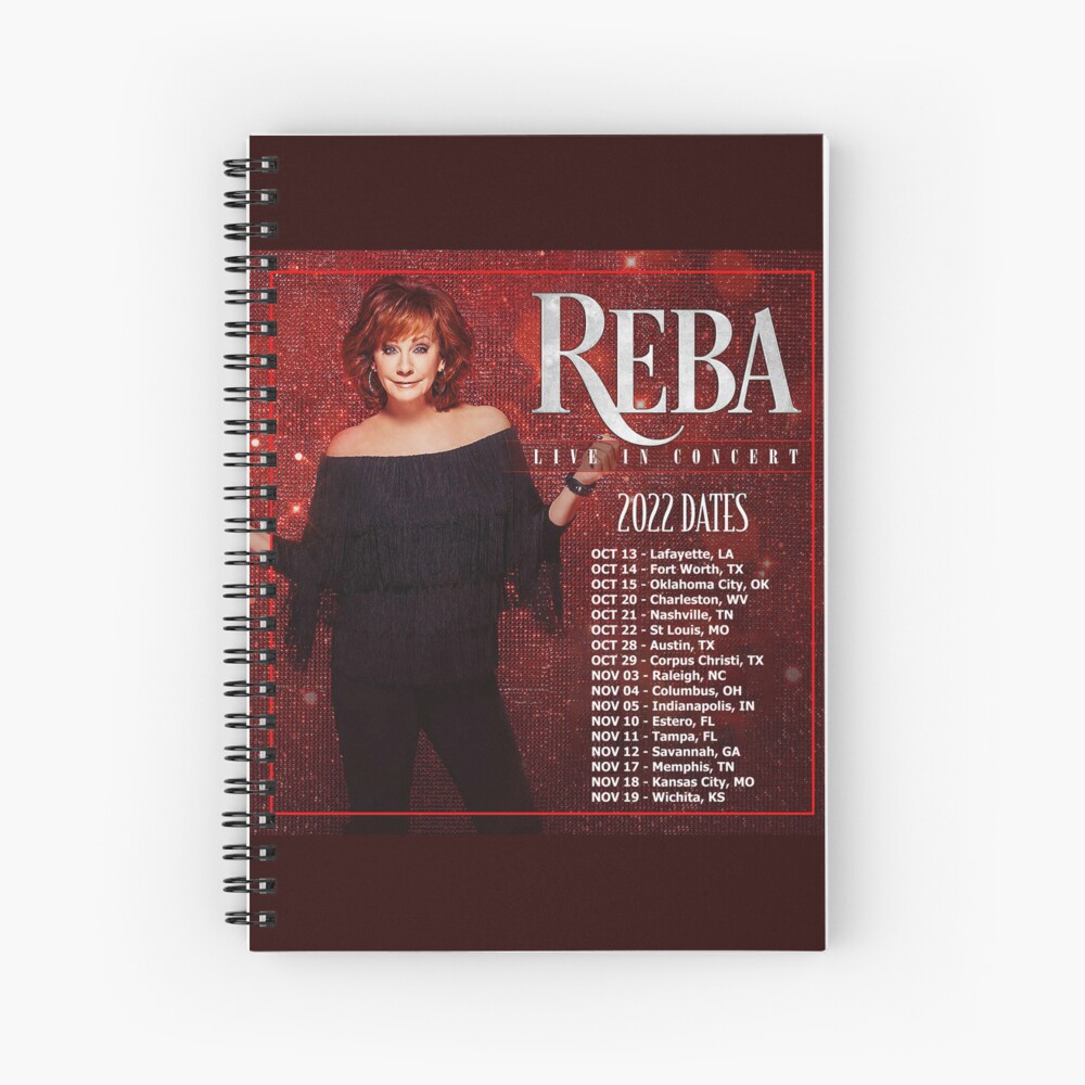"Reba Tour 2022 2023 Locations and Dates" Spiral Notebook for Sale by