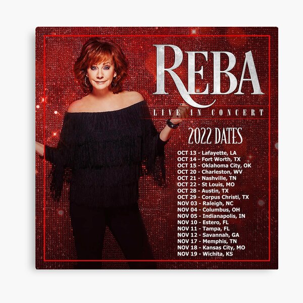 "Reba Tour 2022 2023 Locations and Dates" Canvas Print for Sale by