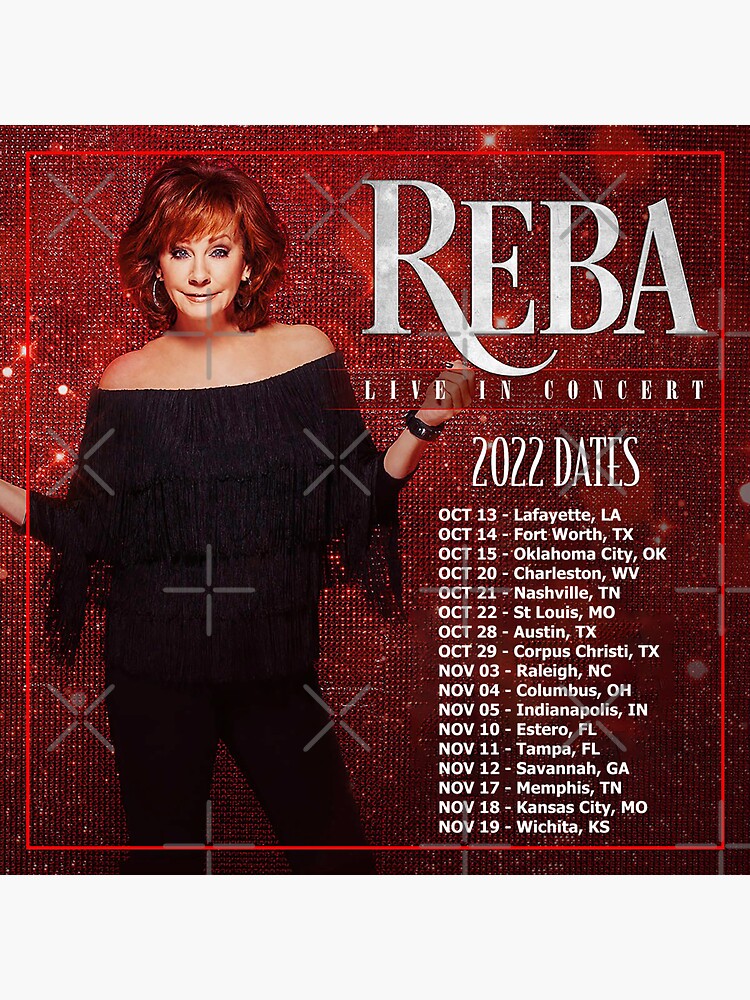 "Reba Tour 2022 2023 Locations and Dates" Sticker for Sale by