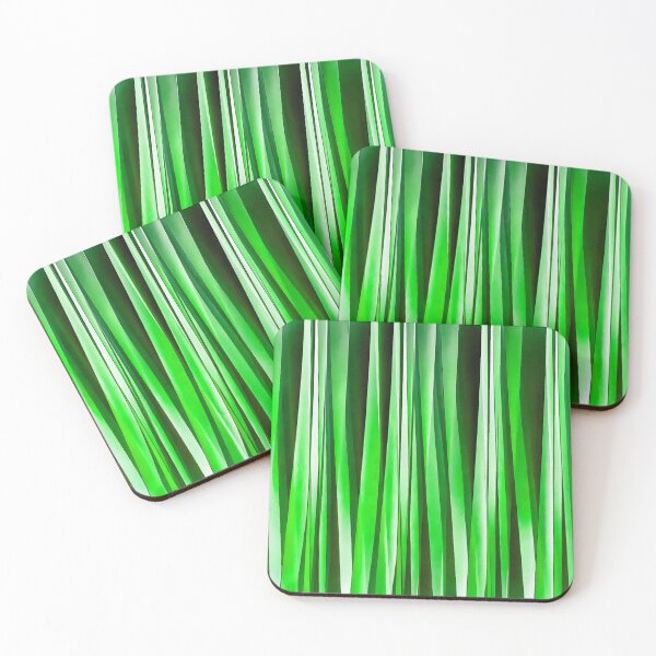 Item preview, Uneven Artistic Vertical Stripes Bright Green Hues designed and sold by taiche.