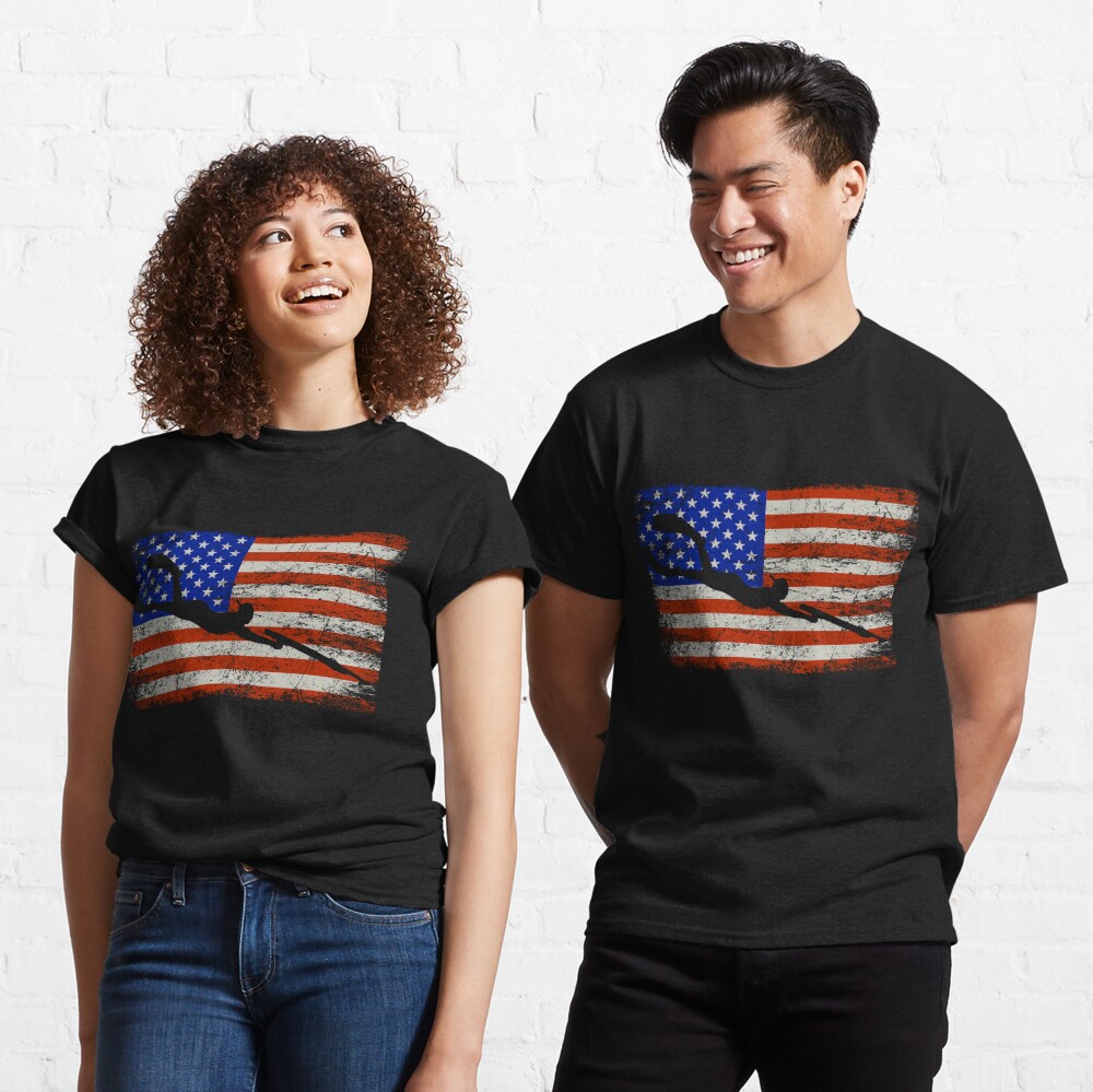 Spearfishing American USA Flag Unisex T-Shirt, Fishing Shirt - Inspire  Uplift