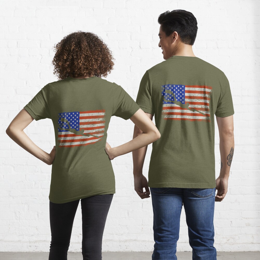 Spearfishing American USA Flag Unisex T-Shirt, Fishing Shirt - Inspire  Uplift