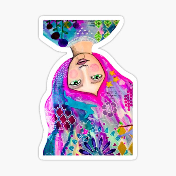 The Mind of a Woman Mixed Media Artwork Sticker