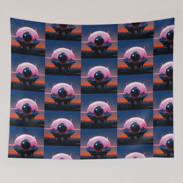 Item preview, Synthwave Mecha EyeBall in a futuristic city designed and sold by Hubert Dungen.