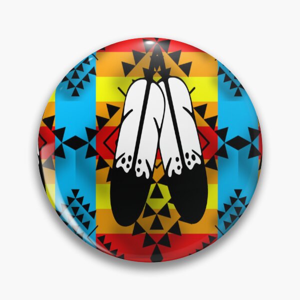 Item preview, Sky Blue / Fire Color / Black Double Feather Native Print designed and sold by JMWCD.