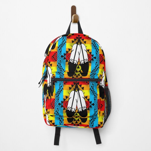 Item preview, Sky Blue / Fire Color / Black Double Feather Native Print designed and sold by JMWCD.