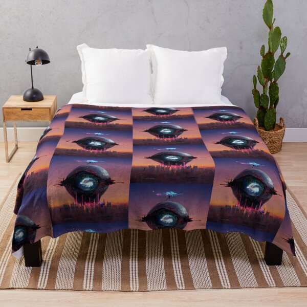Item preview, Synthwave Mecha EyeBall on a futuristic city #2 designed and sold by Hubert Dungen.