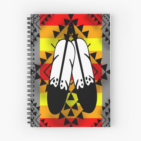 Item preview, Grey / Fire Color / Black Double Feather Native Print designed and sold by JMWCD.