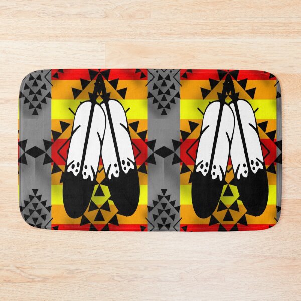 Item preview, Grey / Fire Color / Black Double Feather Native Print designed and sold by JMWCD.