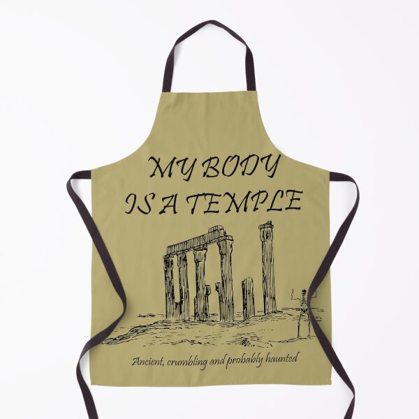 Item preview, My body is a temple: ancient, crumbling, haunted (black) designed and sold by SolidEarthArt.