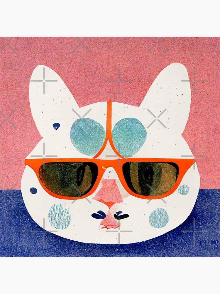 Cute Cat Wearing Sunglasses Sticker For Sale By Ajummadesign Redbubble 2773