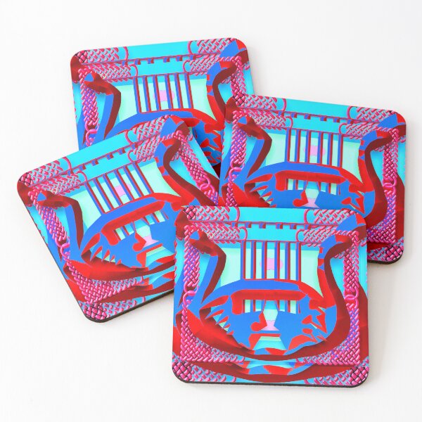 Item preview, TRADITIONAL MEDIEVAL TRIBAL MASK PAINTING WITH PATTERN AND HARP. designed and sold by Ralek.