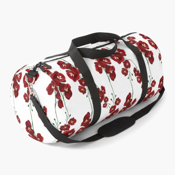 Item preview, Red orchid flower  with a green leaves designed and sold by DArtDByMariam.