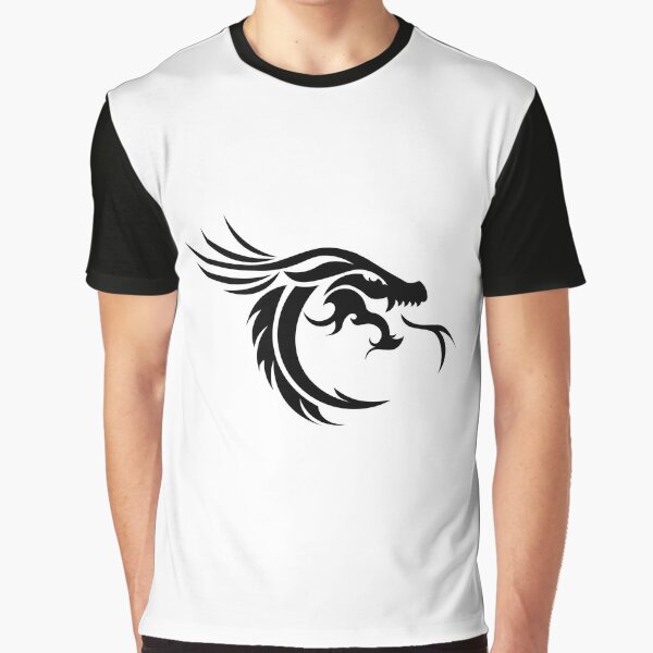 T-shirt estampada Spreadshirt Tattoo, T-shirt, dragão, monocromático png