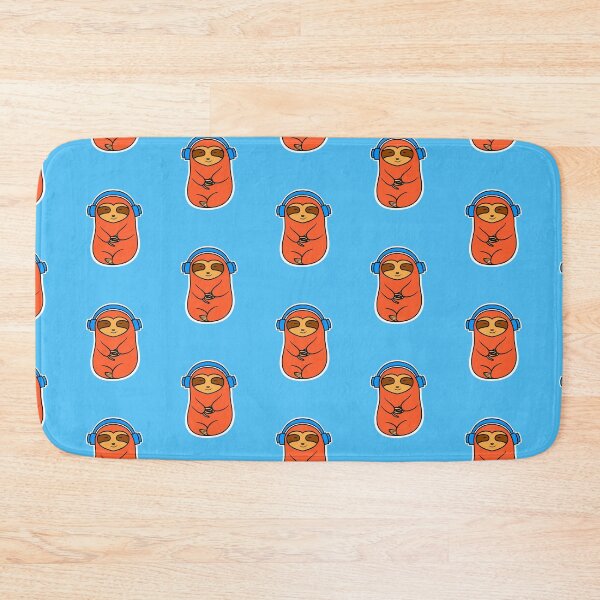 Item preview, Happy Orange Sloth Listening to Music designed and sold by SubtleSplit.