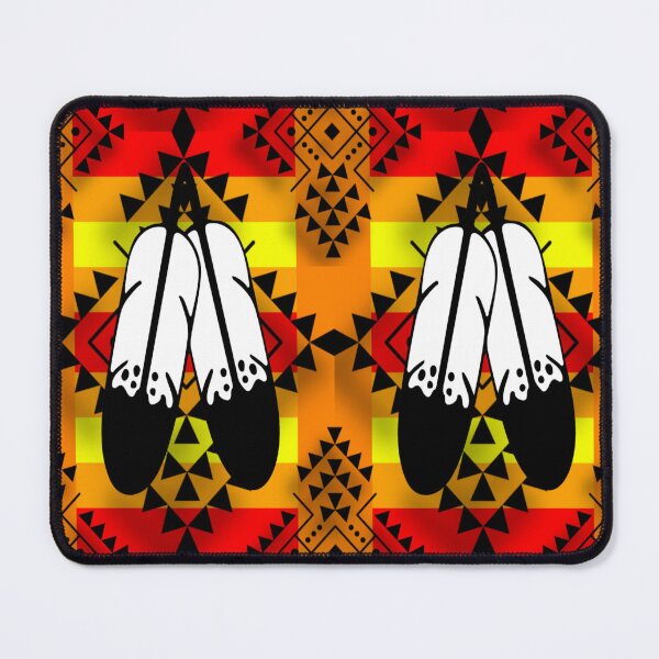 Item preview, Orange / Fire Color / Black Double Feather Native Print designed and sold by JMWCD.