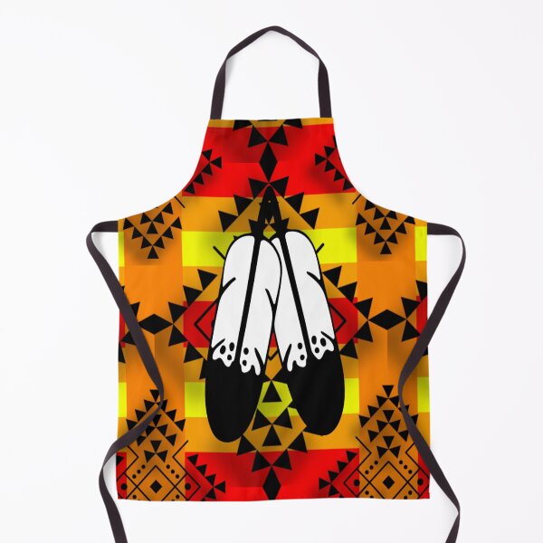 Item preview, Orange / Fire Color / Black Double Feather Native Print designed and sold by JMWCD.