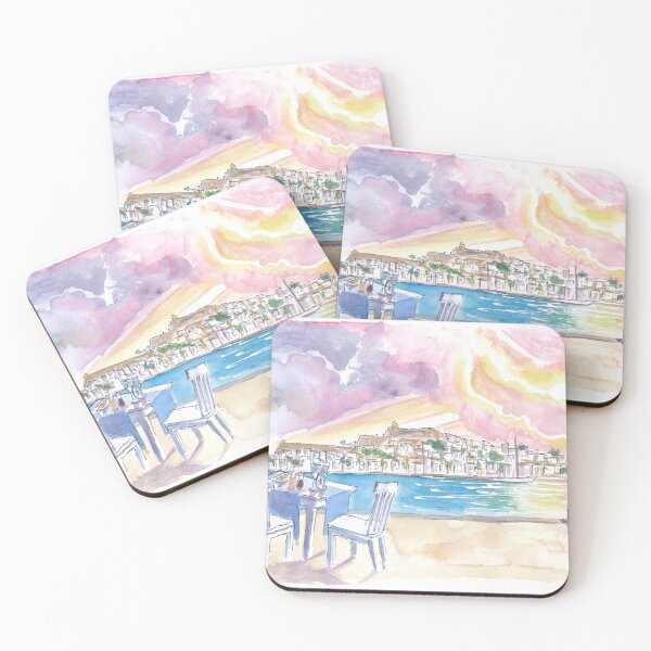Item preview, Sundowner with Gorgeous View of Eivissa Ibiza Old Town and Castle designed and sold by artshop77.